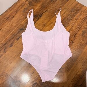 Lululemon Athletica Light Pink Nulu Mesh Scoop Back Sleeveless Bodysuit